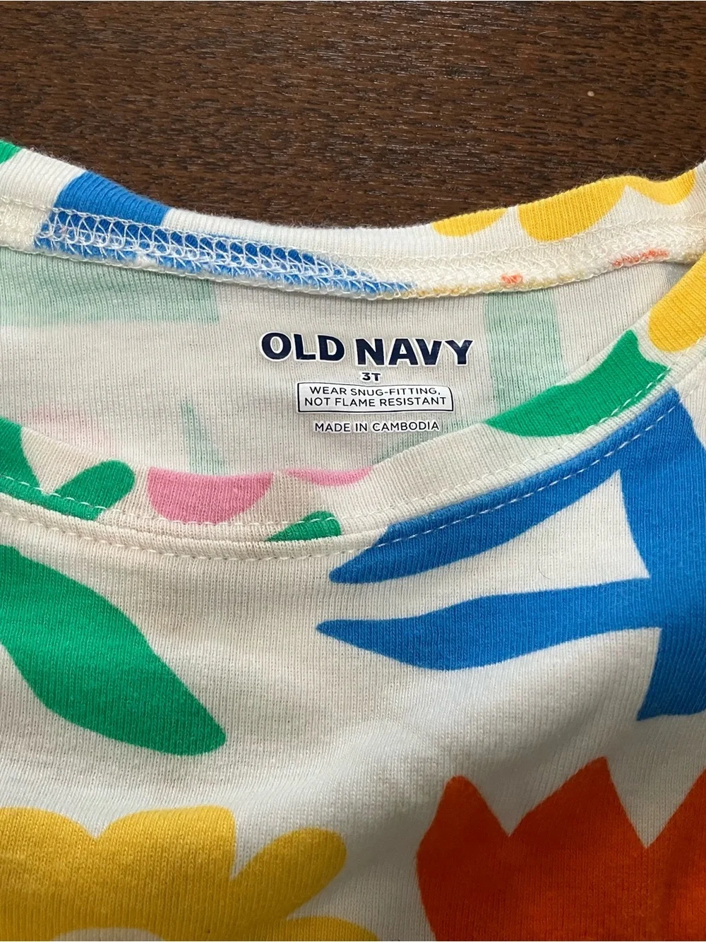 Old Navy Kids' Floral Garden Pajama Set - White with Multicolor Print Cotton